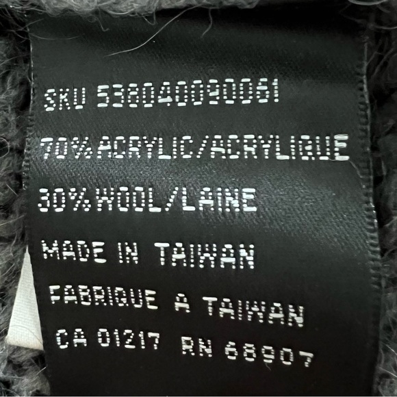 Le Chateau Grey Wool Cropped Cardigan Size XL Neutral Monochrome - Picture 5 of 8